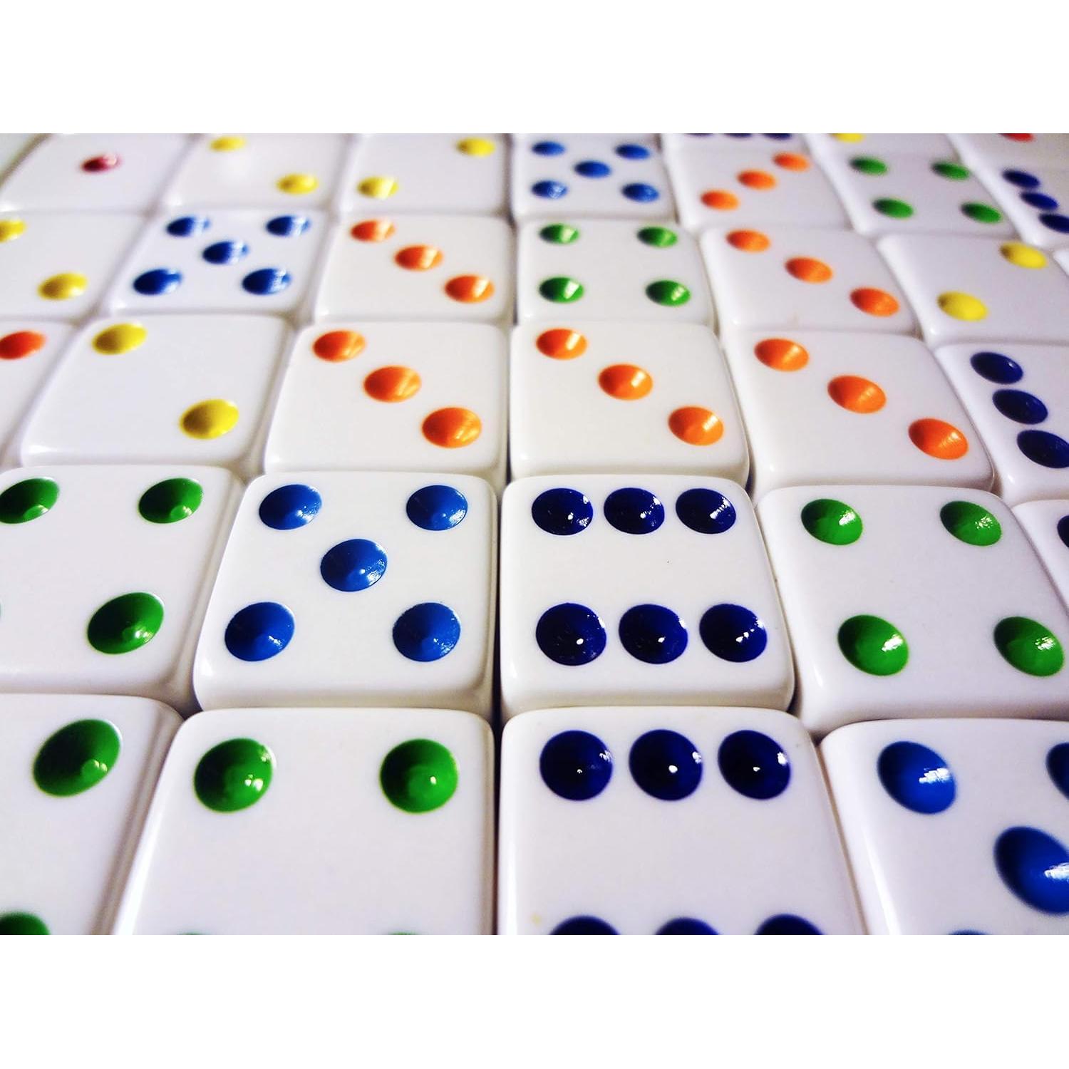 10 Dados Blancos con Pips Multicolores Hobby Monsters 16mm