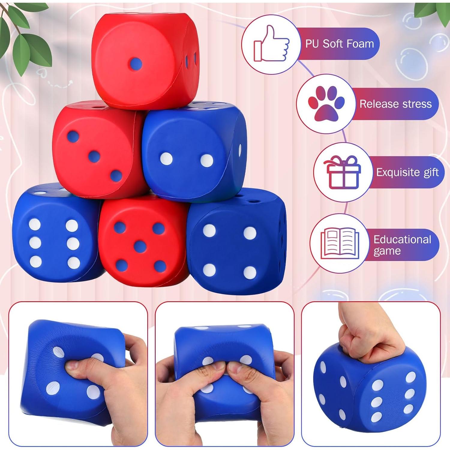Dados de Espuma Jumbo Simgoing 10 cm - 6 Pcs Alivio Estrés