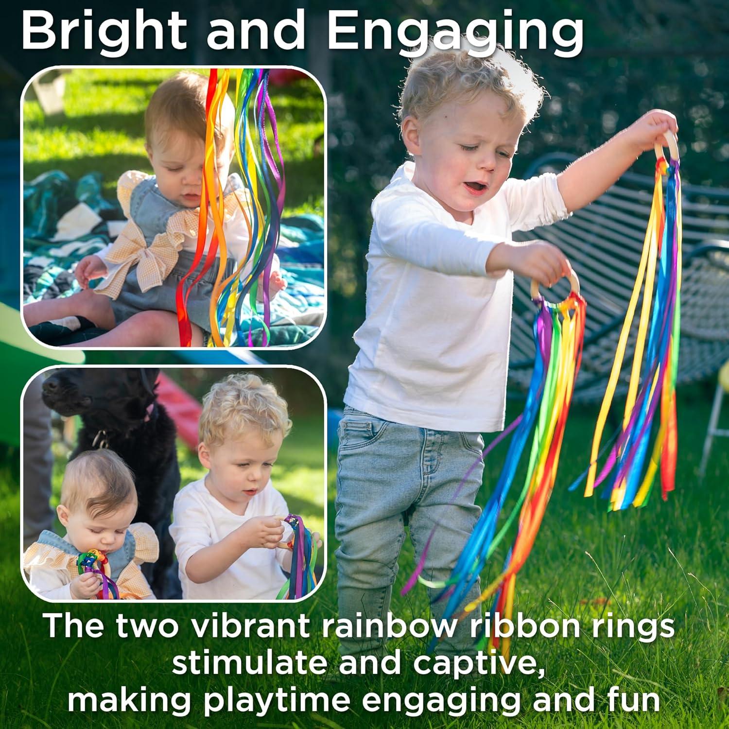 Dados de Animales y Anillos de Cinta Arcoíris - Juego Creativo para Niños