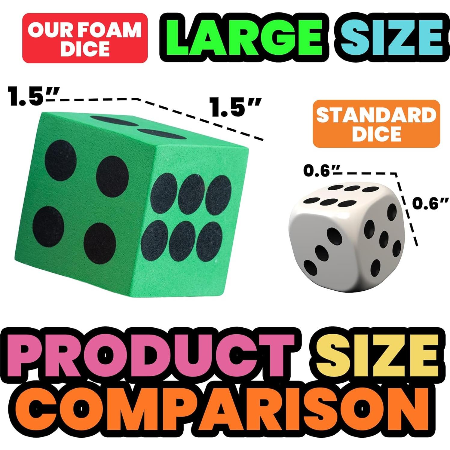 Juego de Dados de Espuma Bedwina - Paquete de 12, 3.81 cm