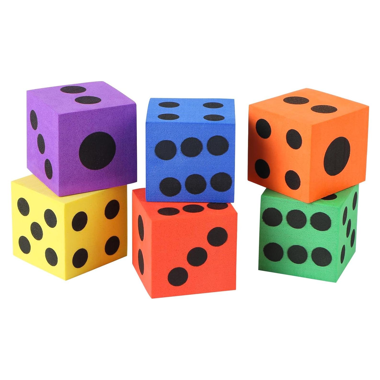 Juego de Dados de Espuma MIDELONG - 6 Cubos Coloridos 3.81 cm