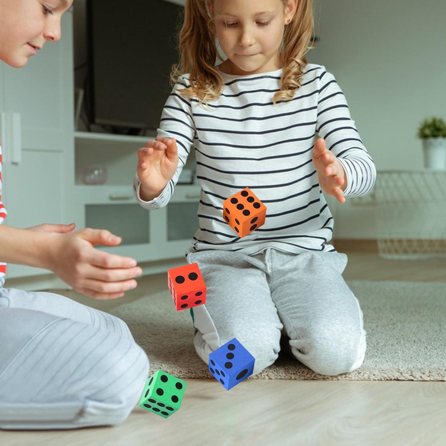 Juego de Dados de Espuma MIDELONG - 6 Cubos Coloridos 3.81 cm