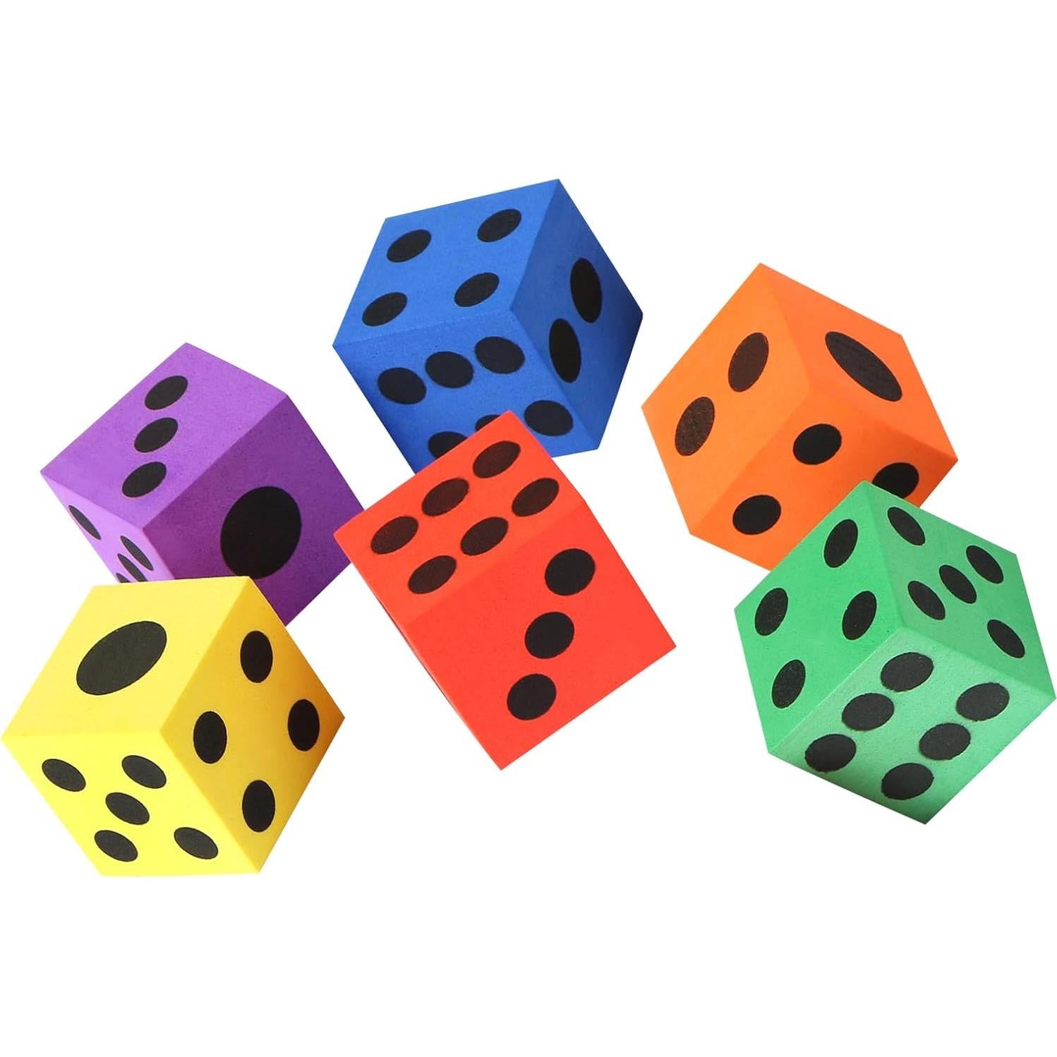 Juego de Dados de Espuma MIDELONG - 6 Cubos Coloridos 3.81 cm