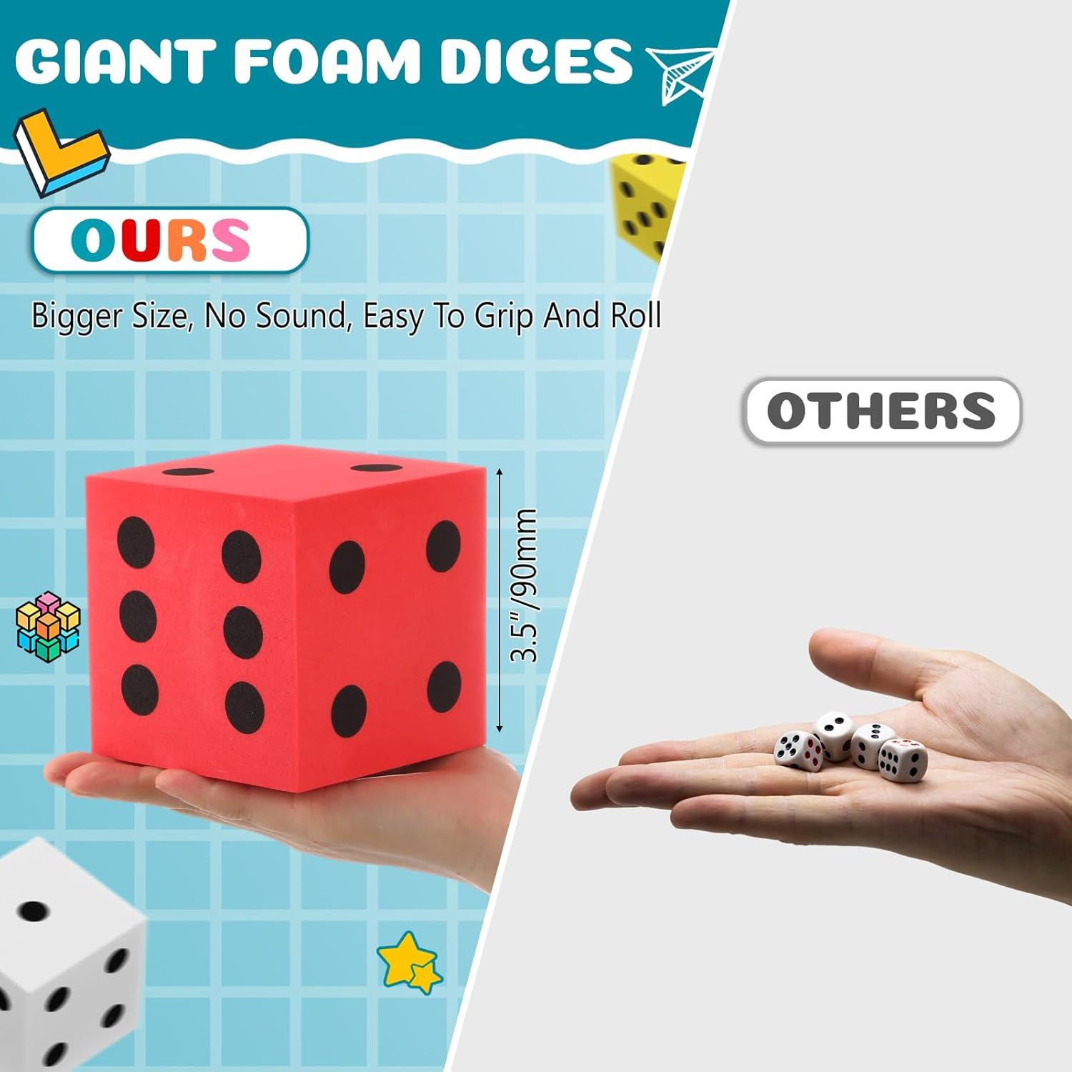 Dados Jumbo de Espuma Shappy 4 Piezas 8.89 cm Multicolor