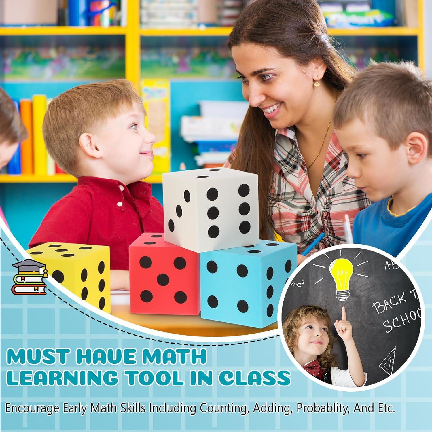 Dados Jumbo de Espuma Shappy 4 Piezas 8.89 cm Multicolor