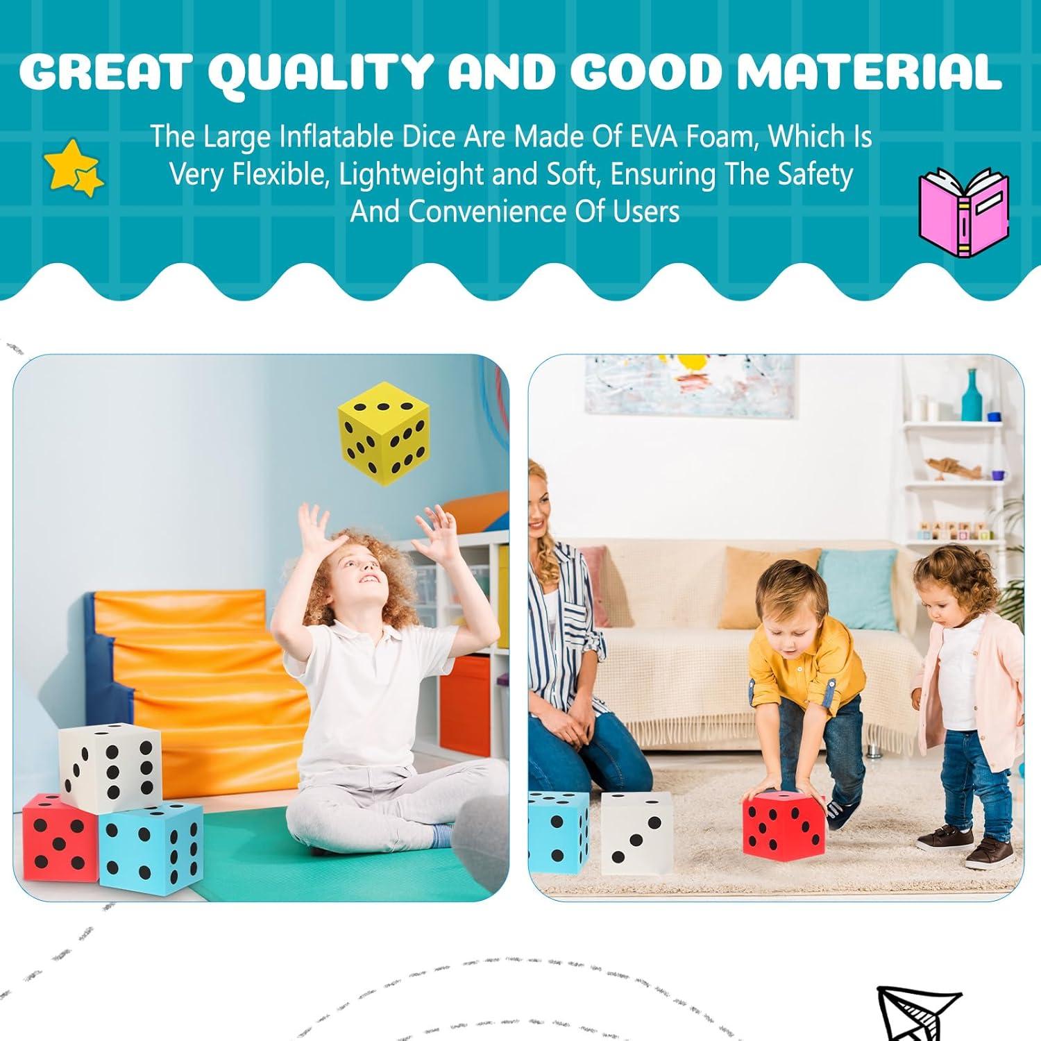 Dados Jumbo de Espuma Shappy 4 Piezas 8.89 cm Multicolor