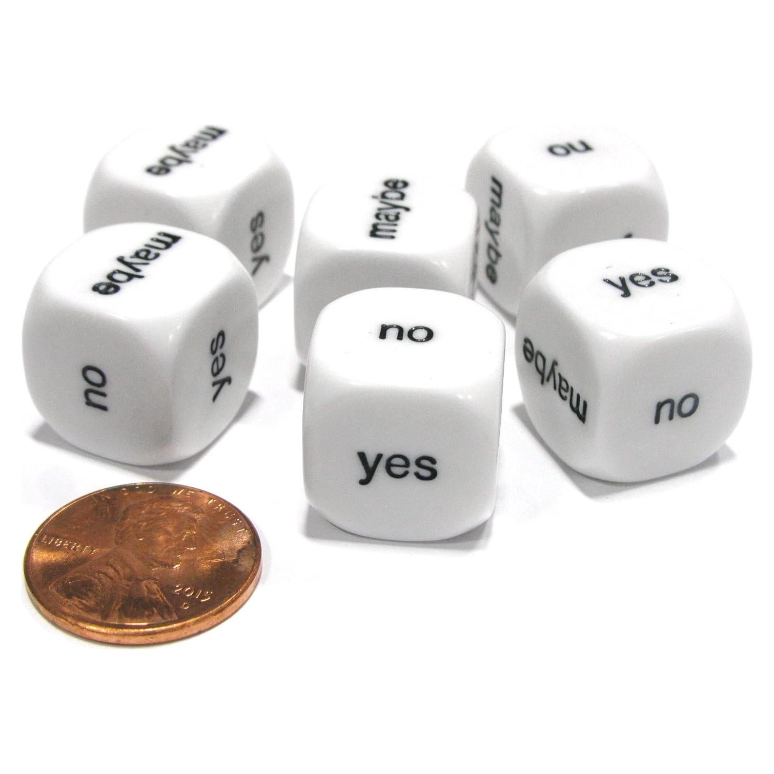 Juego de 6 Dados D6 16mm Koplow Games - Sí, No, Quizás