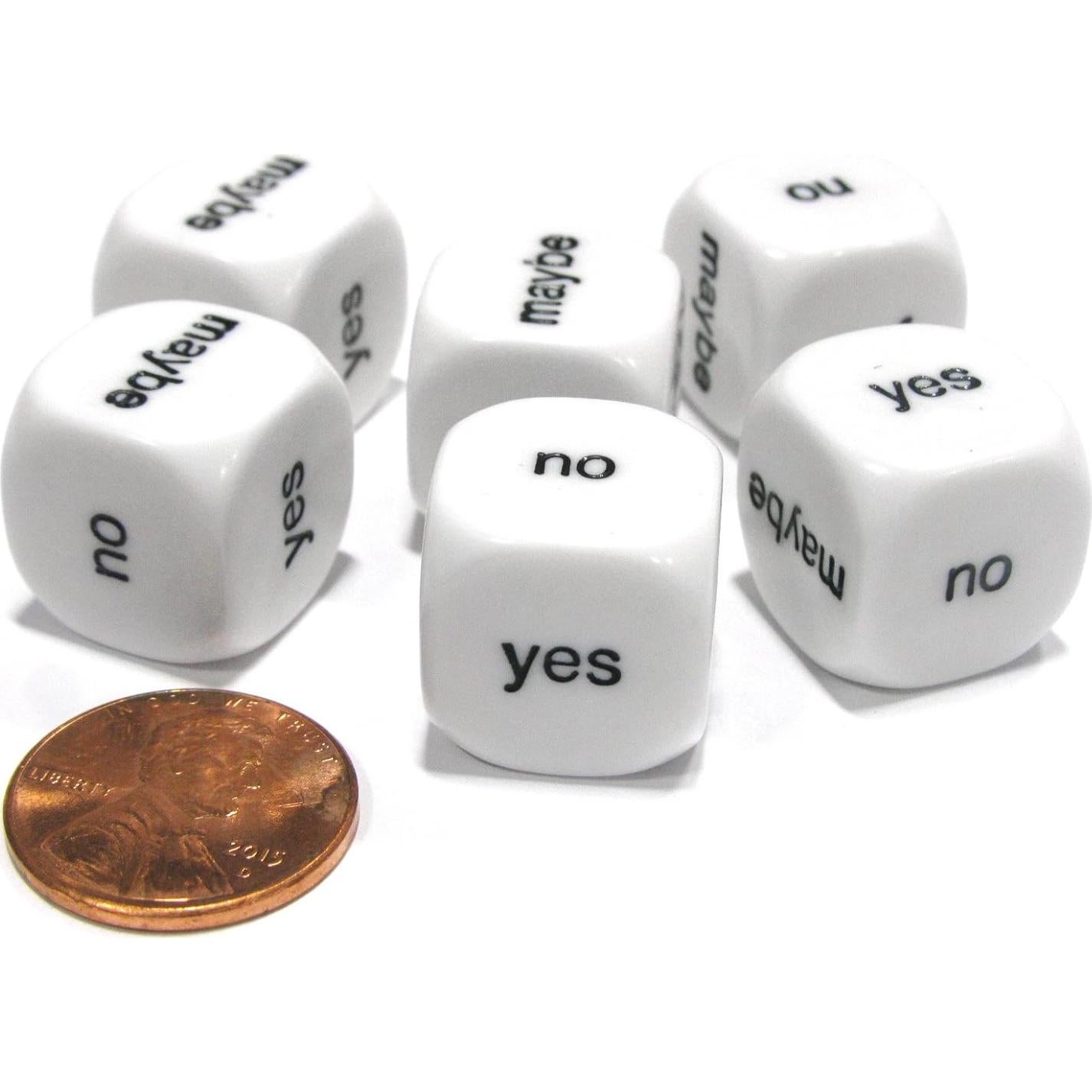 Juego de 6 Dados D6 16mm Koplow Games - Sí, No, Quizás