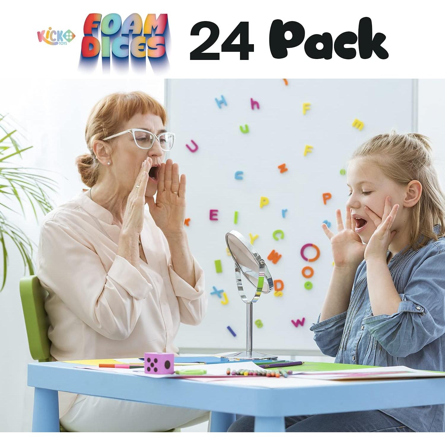 Juego de Dados de Espuma Kicko - 24 Dados Coloridos 3.81 cm