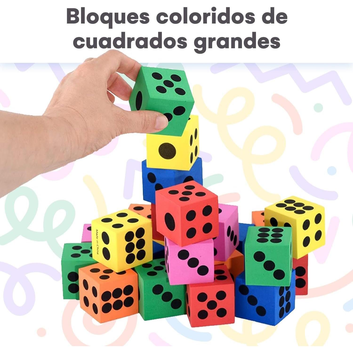 Juego de Dados de Espuma Kicko - 24 Dados Coloridos 3.81 cm