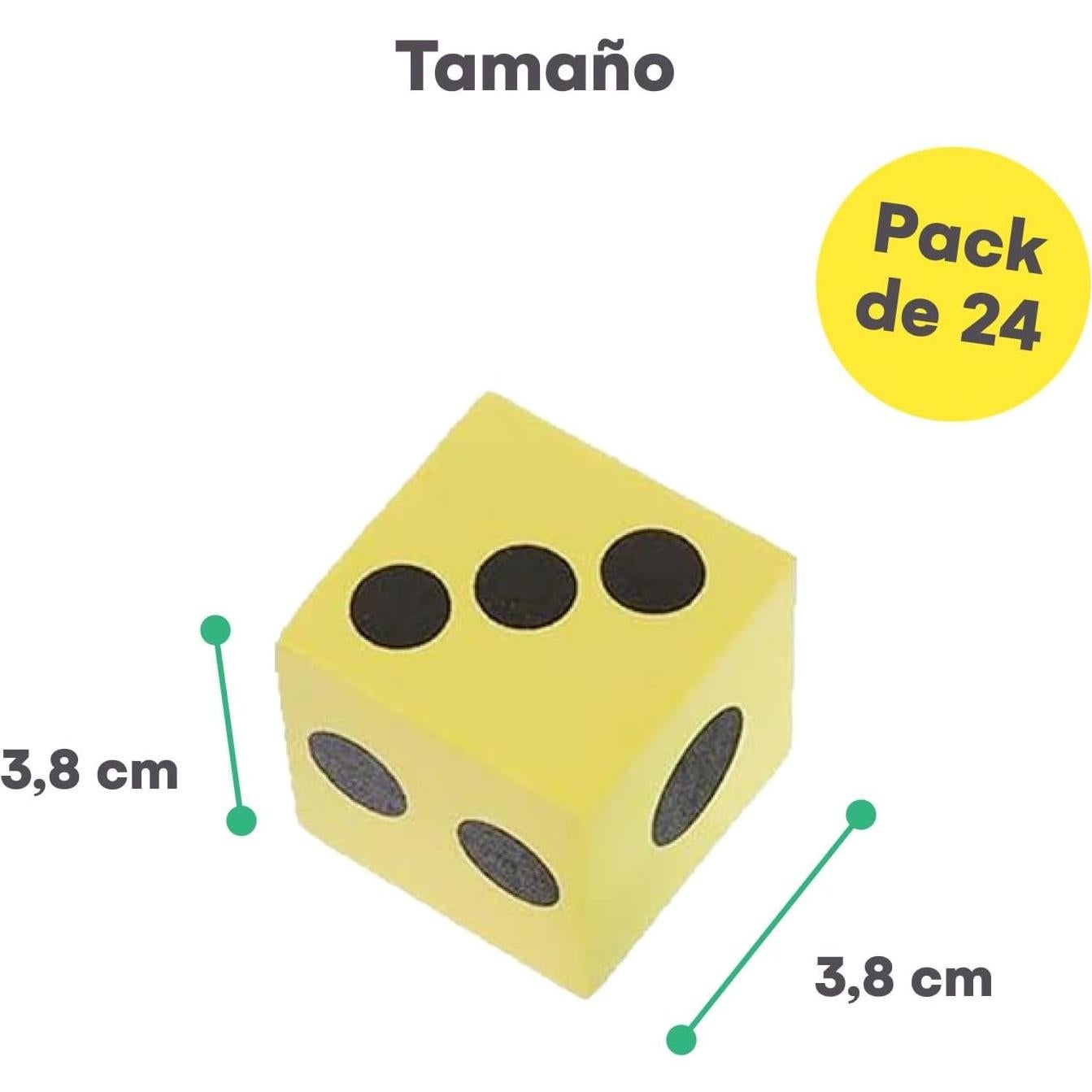 Juego de Dados de Espuma Kicko - 24 Dados Coloridos 3.81 cm