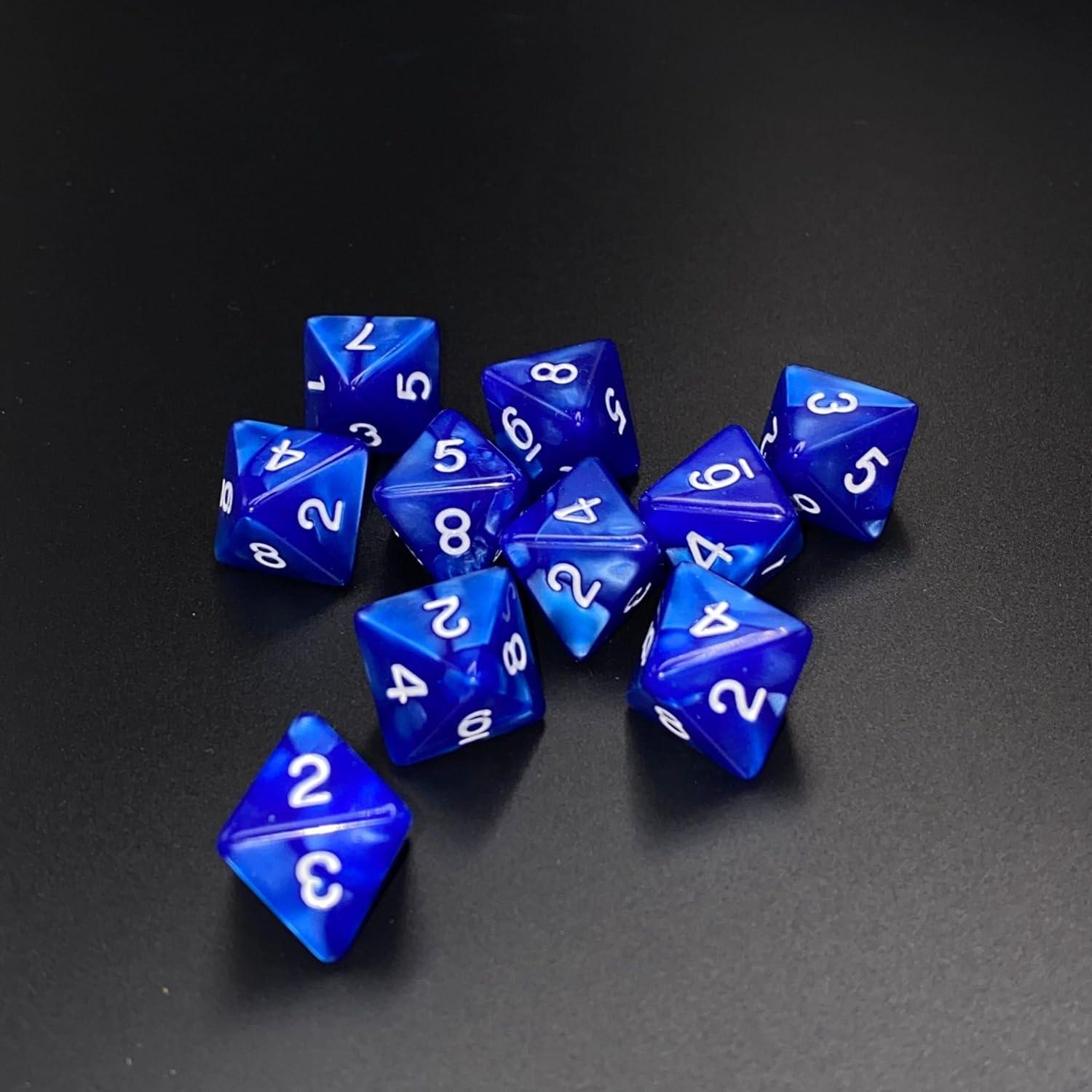 Juego de 10 Dados Poliedricos D8 Marsrut - Azul 1.6cm