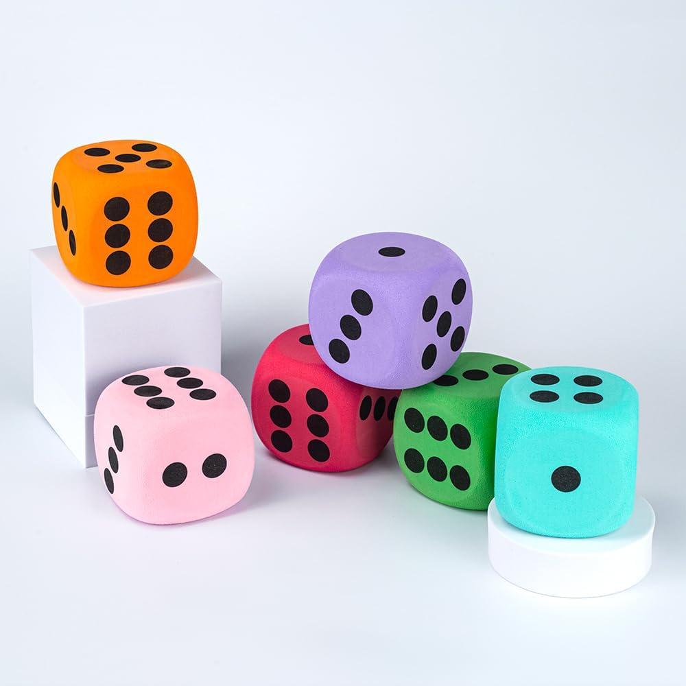 Dados de Espuma EVA 8 cm - 6 Piezas Juguete Educativo
