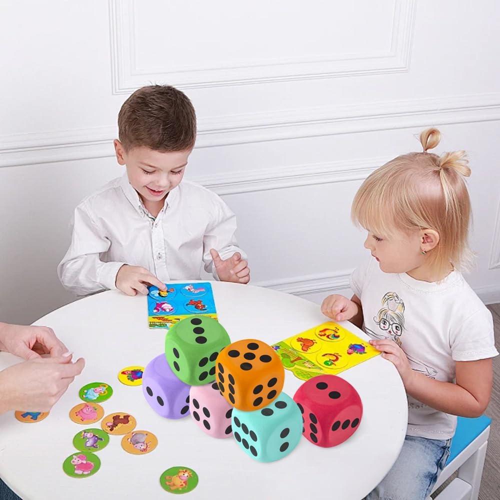 Dados de Espuma EVA 8 cm - 6 Piezas Juguete Educativo