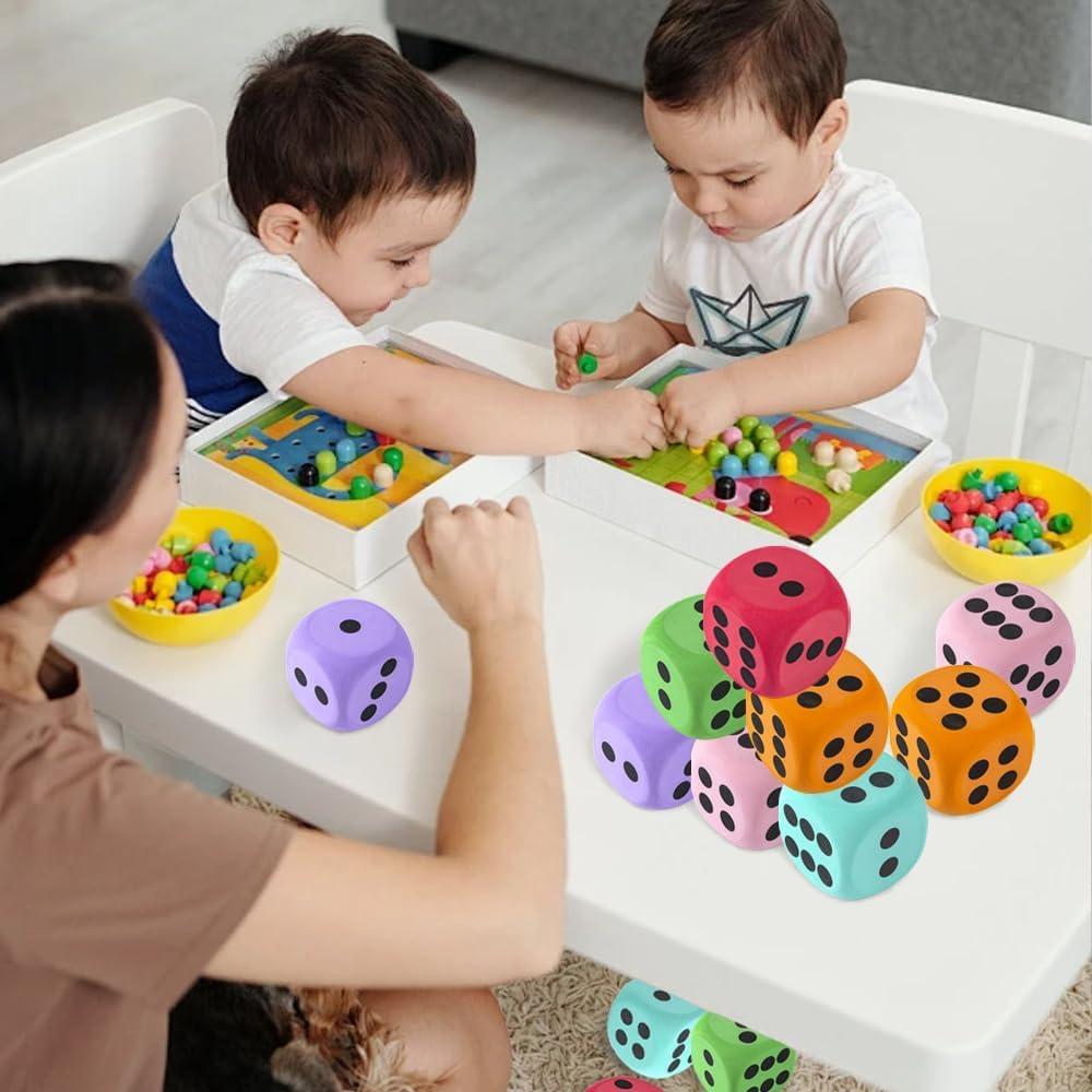 Dados de Espuma EVA 8 cm - 6 Piezas Juguete Educativo