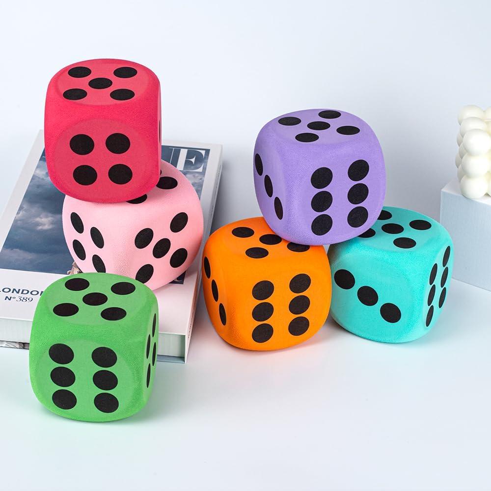 Dados de Espuma EVA 8 cm - 6 Piezas Juguete Educativo
