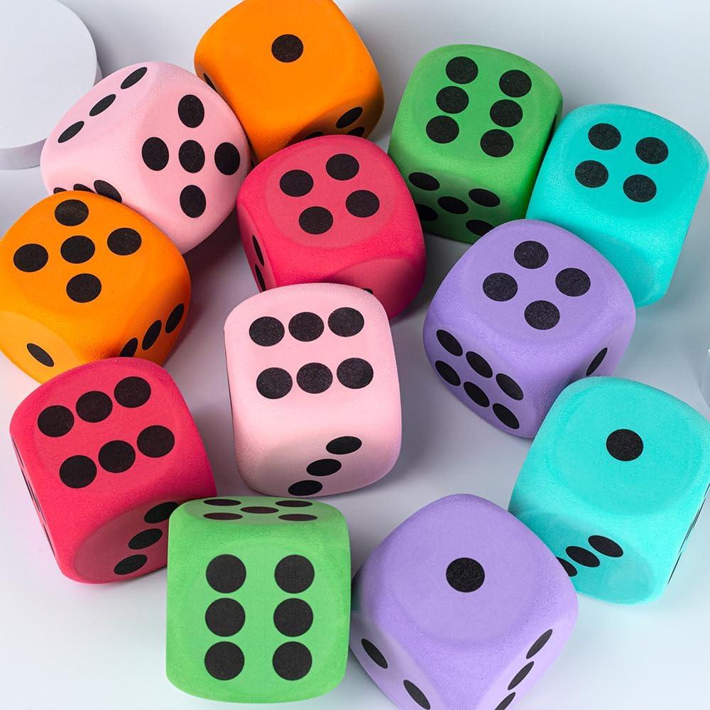 Dados de Espuma EVA 8 cm - 6 Piezas Juguete Educativo