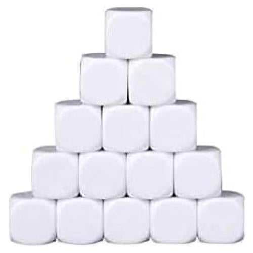 40 Dados en Blanco 16mm HLLMX para Juegos DIY y Enseñanza