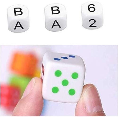 40 Dados en Blanco 16mm HLLMX para Juegos DIY y Enseñanza