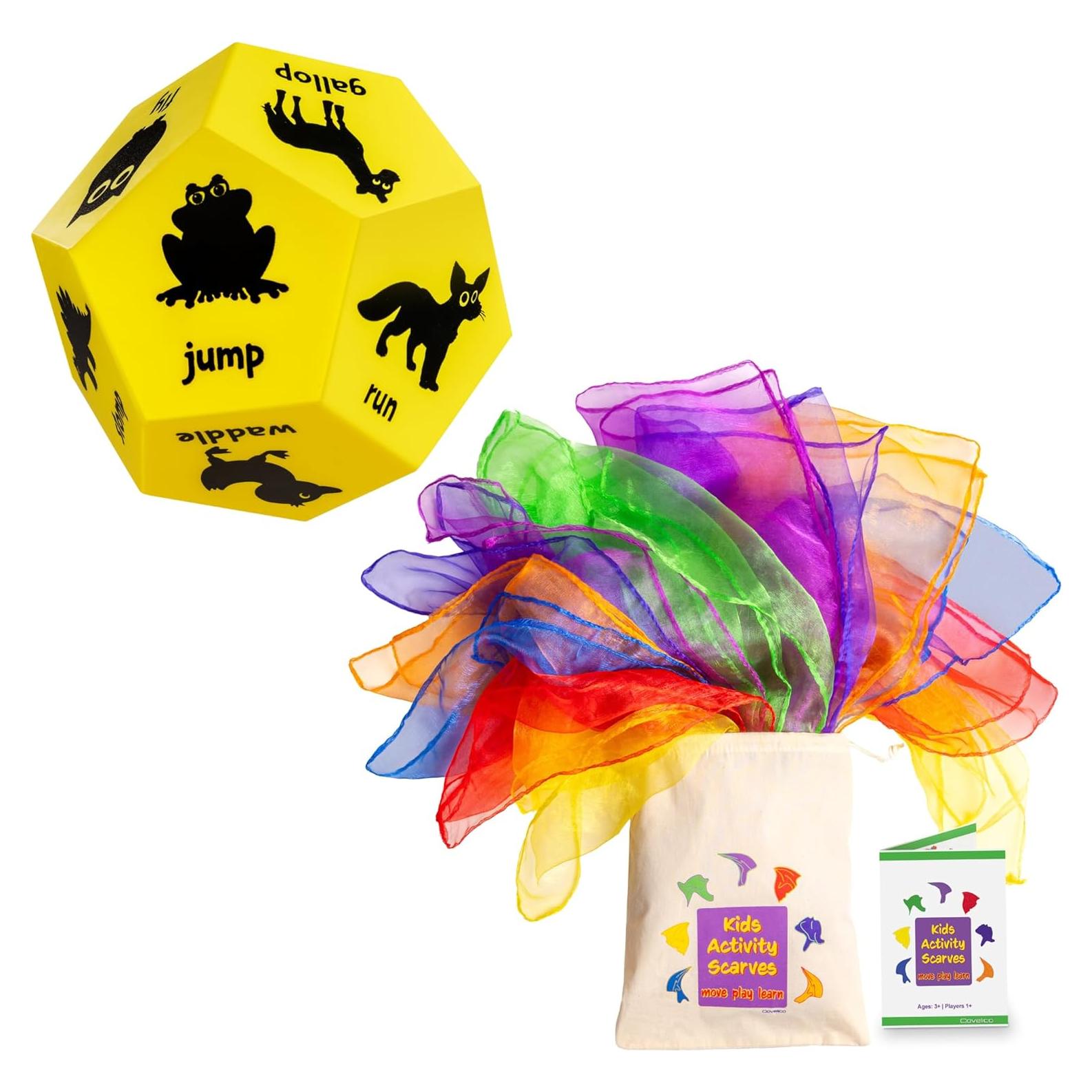 Dados de Animales y Bufandas de Actividad Covelico - Diversión para Niños