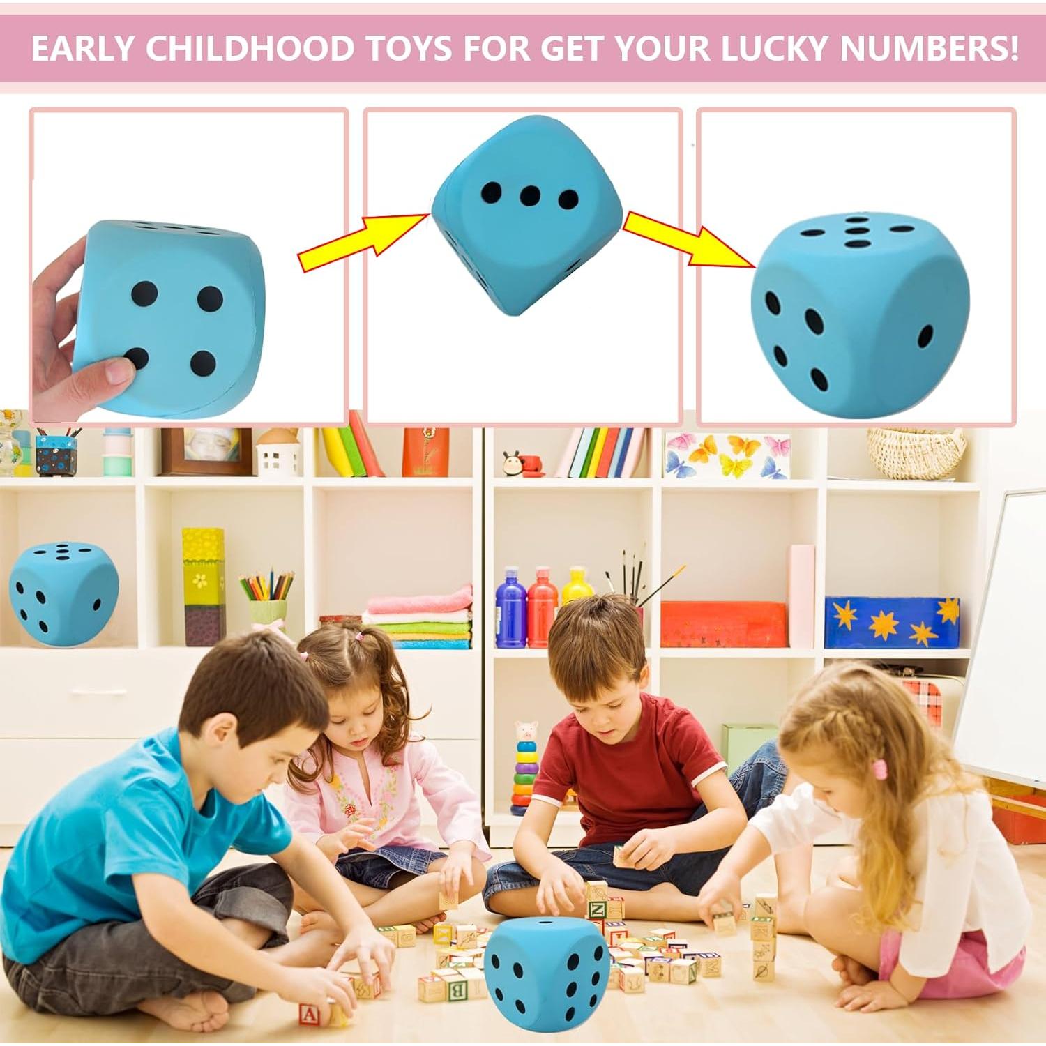 Pelota Antiestrés Dado Funnysquee 9.9 cm Azul Suerte