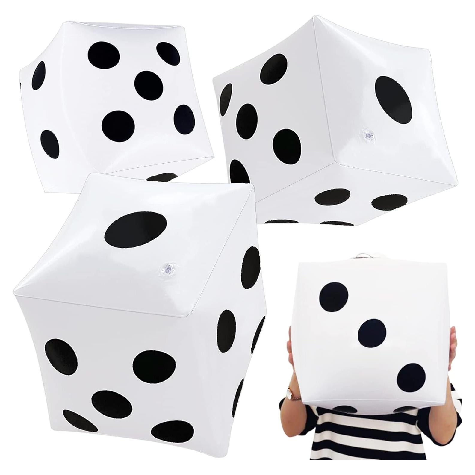 Paquete de 3 Dados Inflables Jumbo Dshengoo 34.8 cm para Juegos