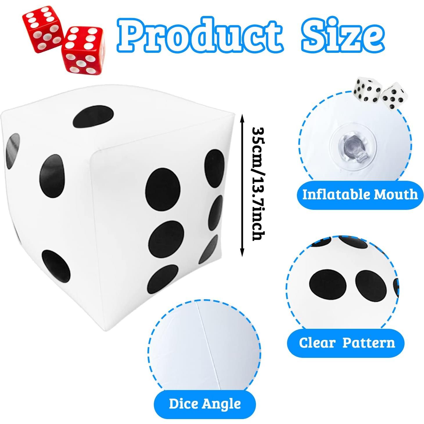 Paquete de 3 Dados Inflables Jumbo Dshengoo 34.8 cm para Juegos