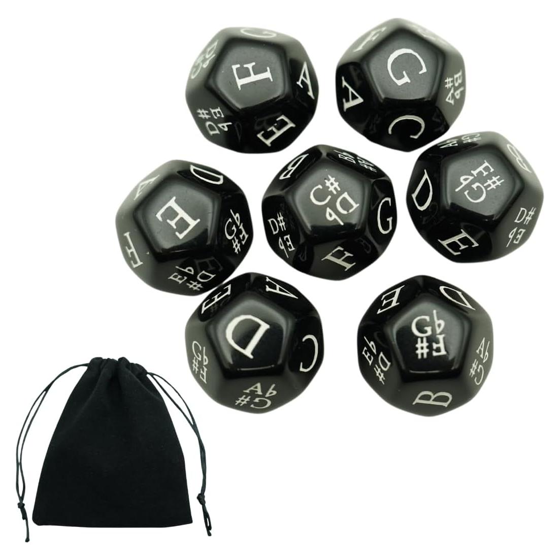 Juego de Dados Musicales Funeishi - 7 Dados D12 con Notas
