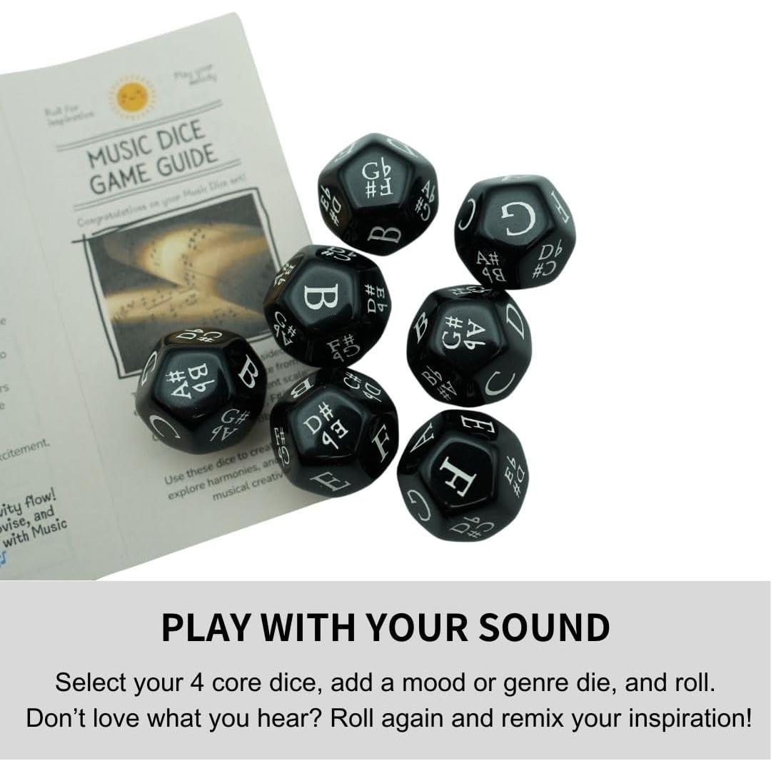 Juego de Dados Musicales Funeishi - 7 Dados D12 con Notas