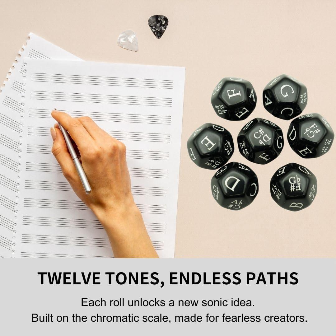 Juego de Dados Musicales Funeishi - 7 Dados D12 con Notas