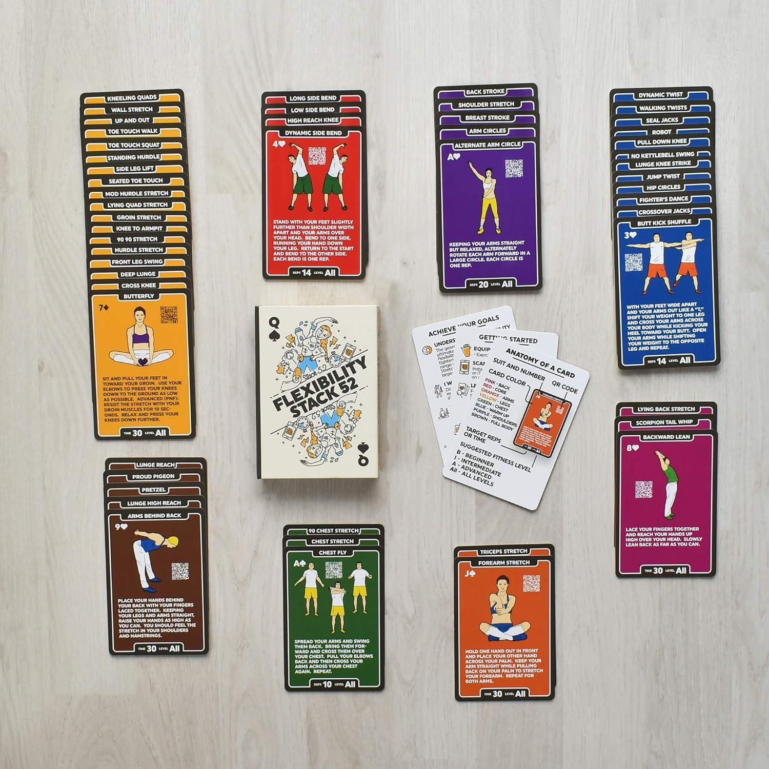 Tarjetas de Ejercicio de Flexibilidad Stack 52 - 52 Estiramientos