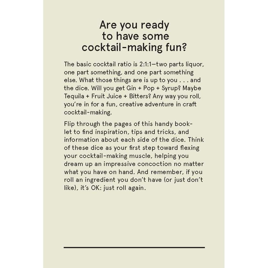 Dados de cóctel Chronicle Books - 3 dados + folleto 32 pgs