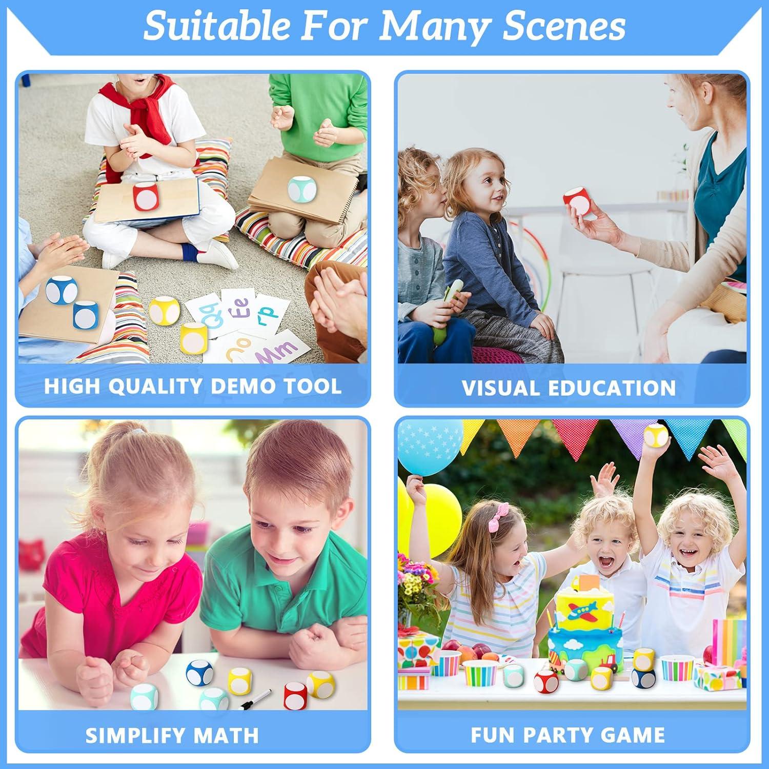 Juego de Dados Borrables Chivao 5 cm con Marcador - 4 Pzs