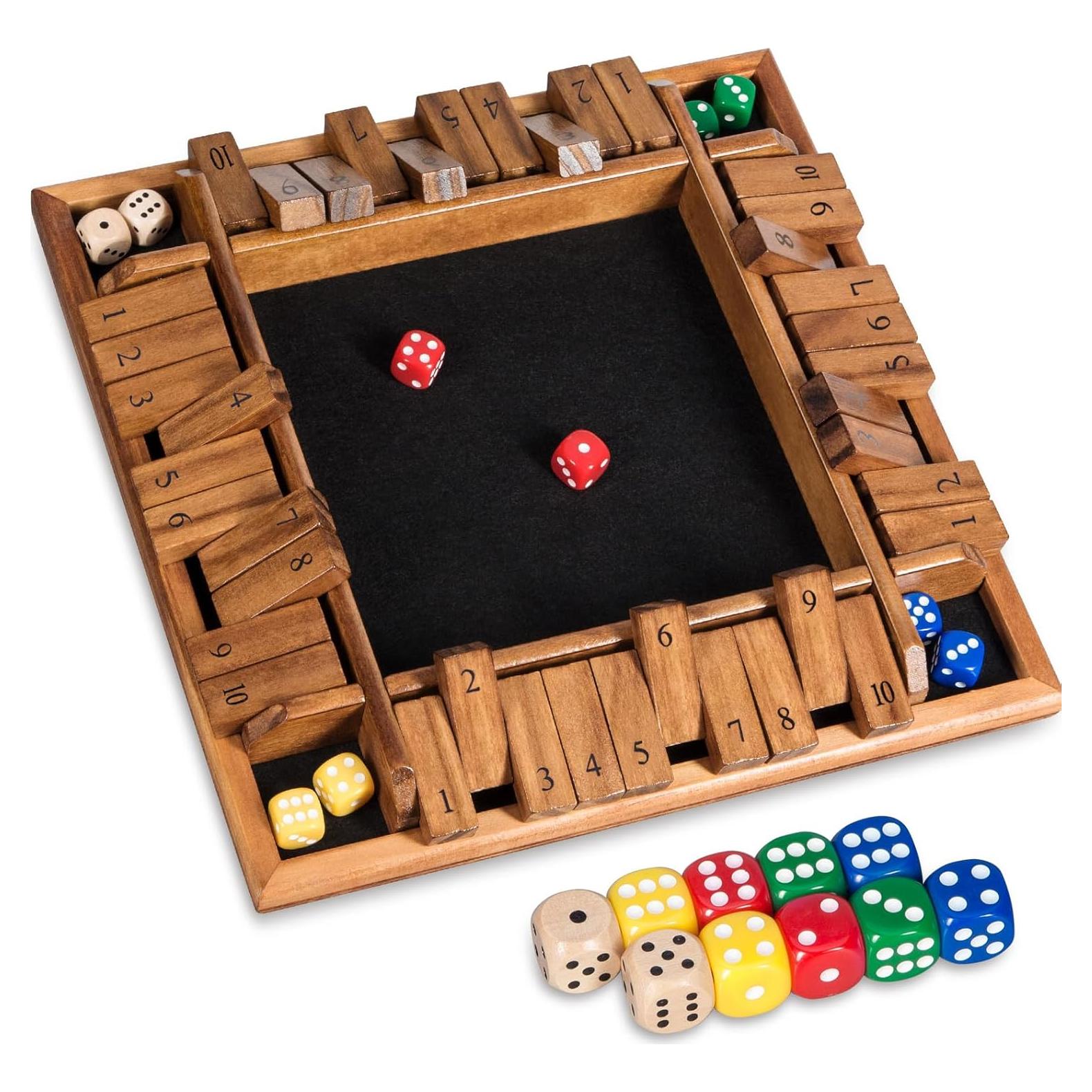 Juego de Dados Cierra La Caja BIVOMON - 16 Dados, Madera, 1-4 Jugadores