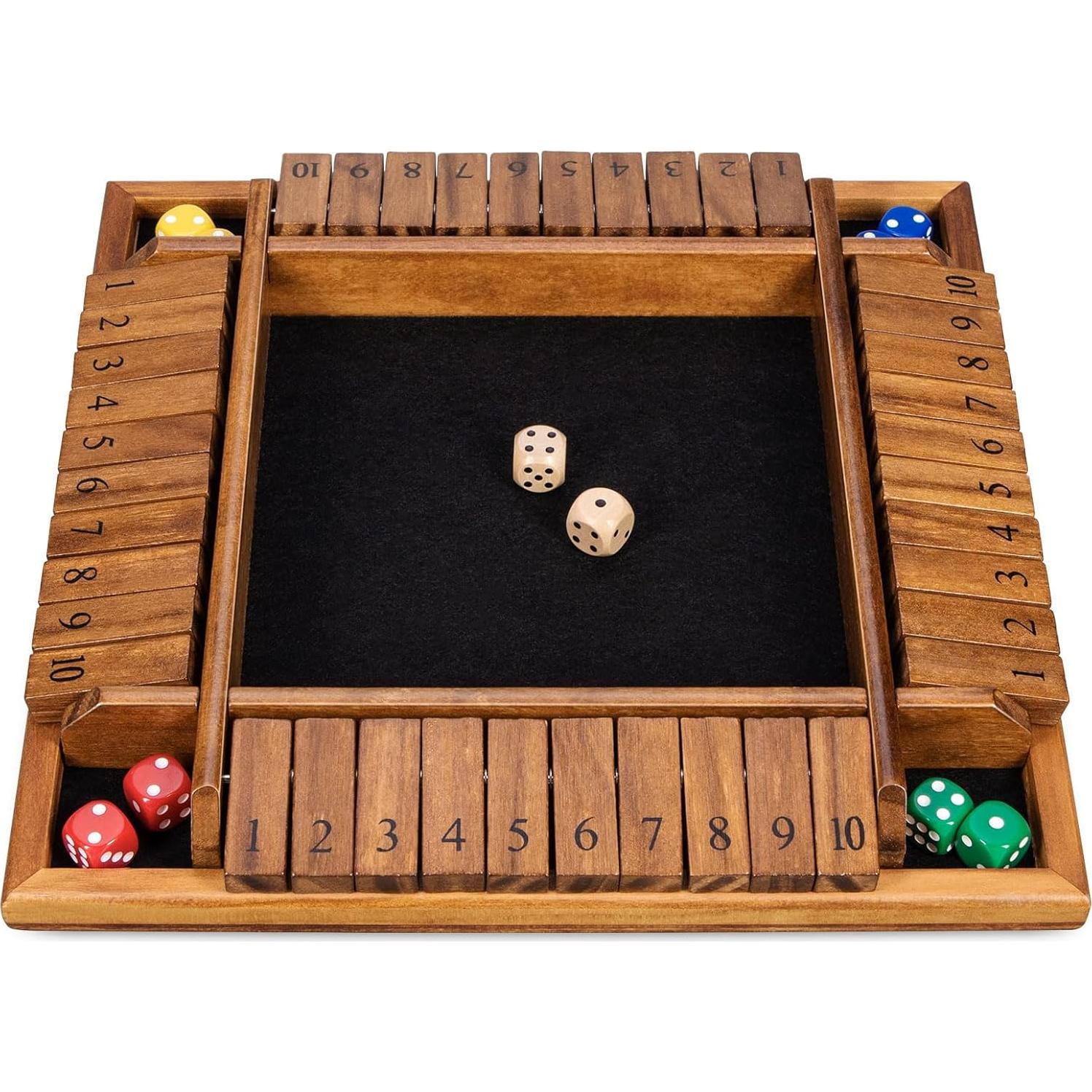 Juego de Dados Cierra La Caja BIVOMON - 16 Dados, Madera, 1-4 Jugadores