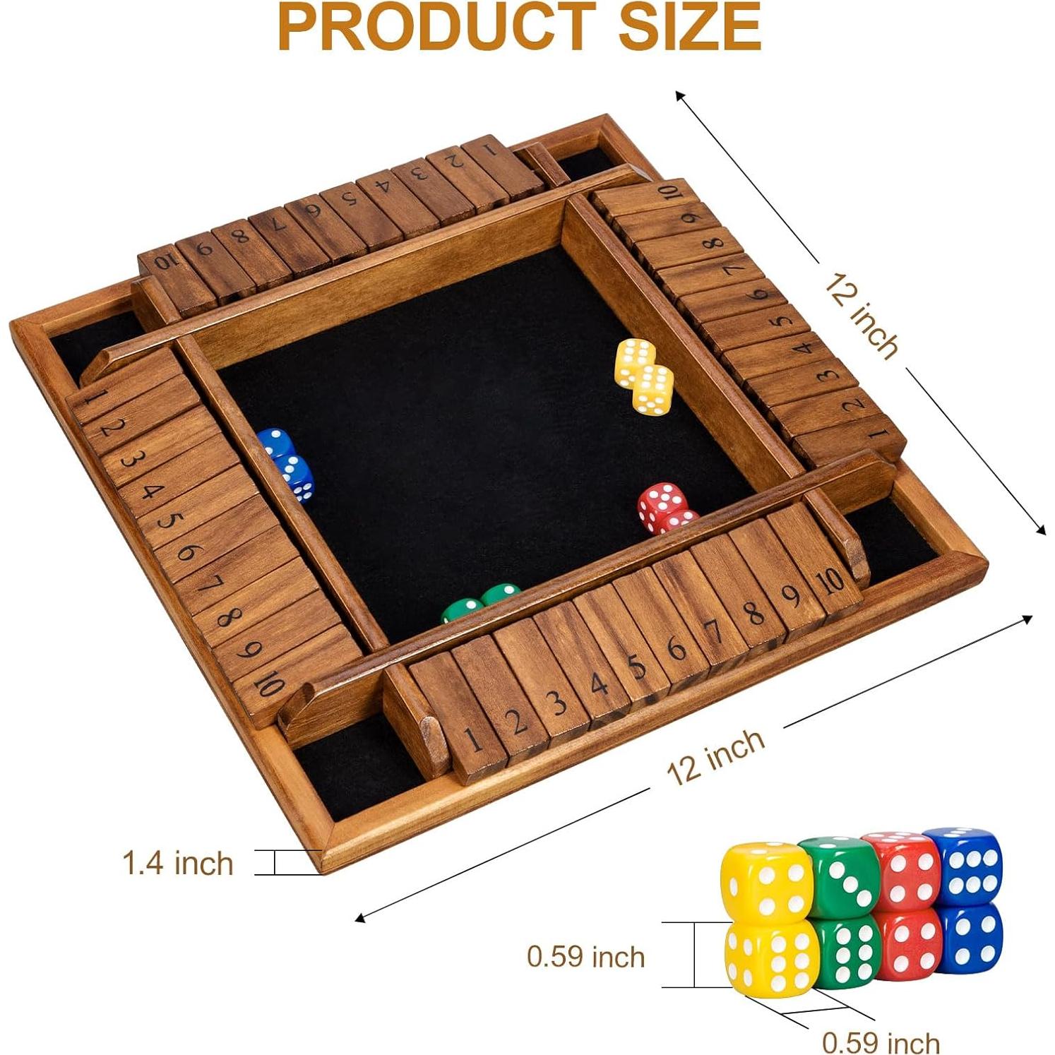 Juego de Dados Cierra La Caja BIVOMON - 16 Dados, Madera, 1-4 Jugadores