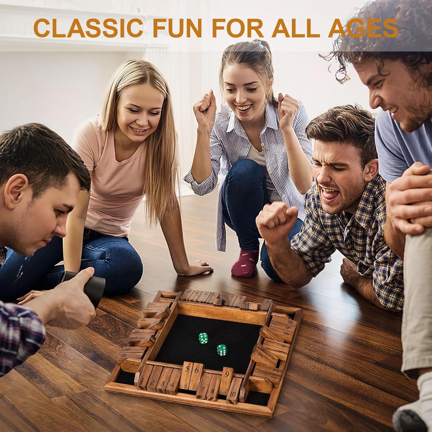 Juego de Dados Cierra La Caja BIVOMON - 16 Dados, Madera, 1-4 Jugadores