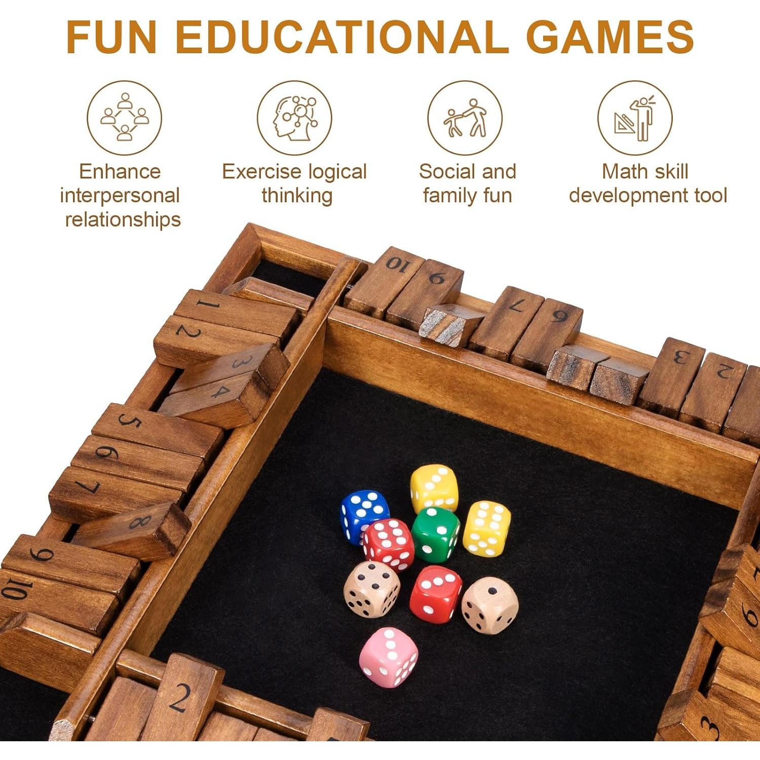 Juego de Dados Cierra La Caja BIVOMON - 16 Dados, Madera, 1-4 Jugadores