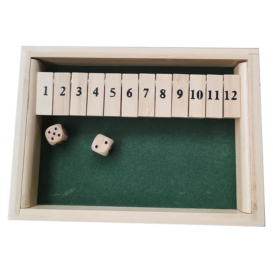 Juego de Mesa Shut The Box HNHPETUSA 21.5x15.3cm para 2 Jugadores