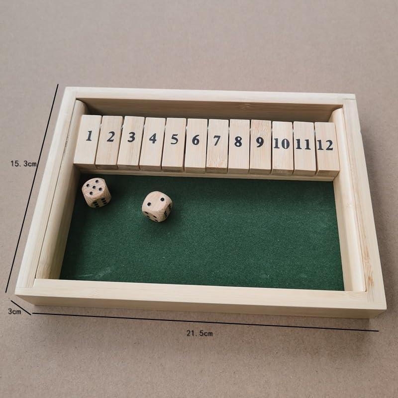 Juego de Mesa Shut The Box HNHPETUSA 21.5x15.3cm para 2 Jugadores