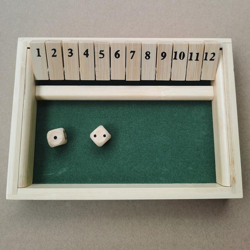Juego de Mesa Shut The Box HNHPETUSA 21.5x15.3cm para 2 Jugadores
