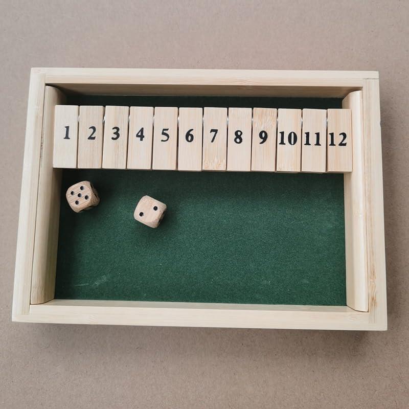Juego de Mesa Shut The Box HNHPETUSA 21.5x15.3cm para 2 Jugadores