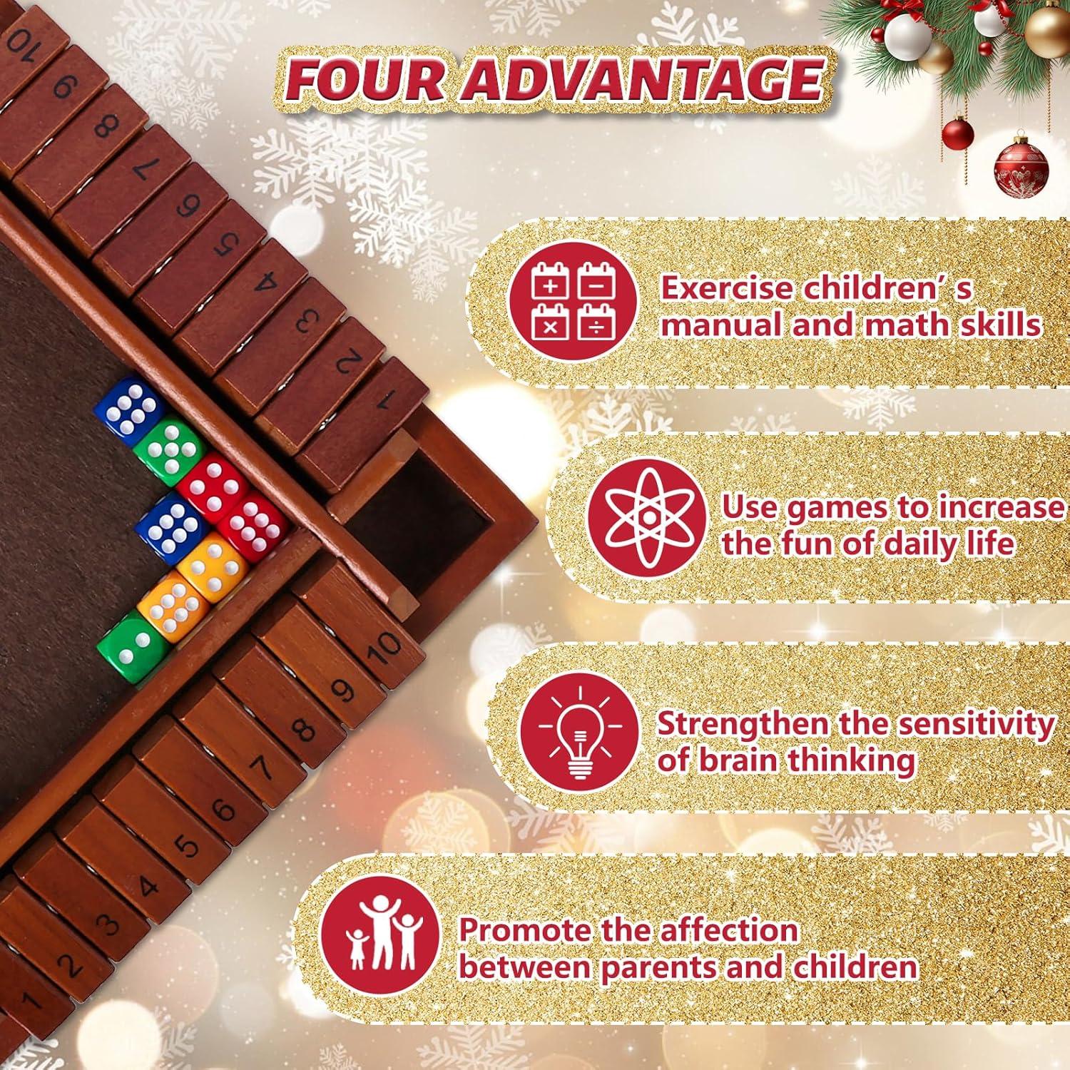 Juego de Mesa Cierra la Caja Nicecho - 8 Dados de Madera