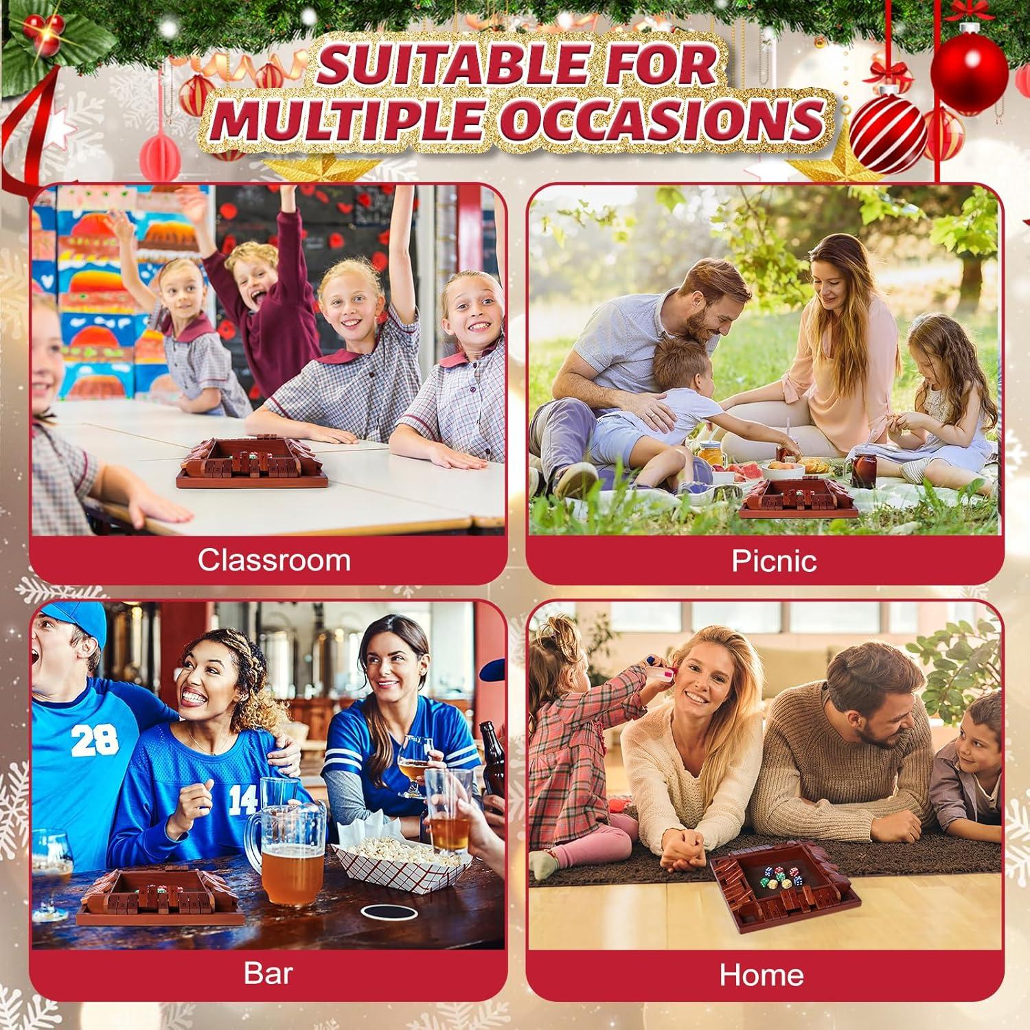 Juego de Mesa Cierra la Caja Nicecho - 8 Dados de Madera