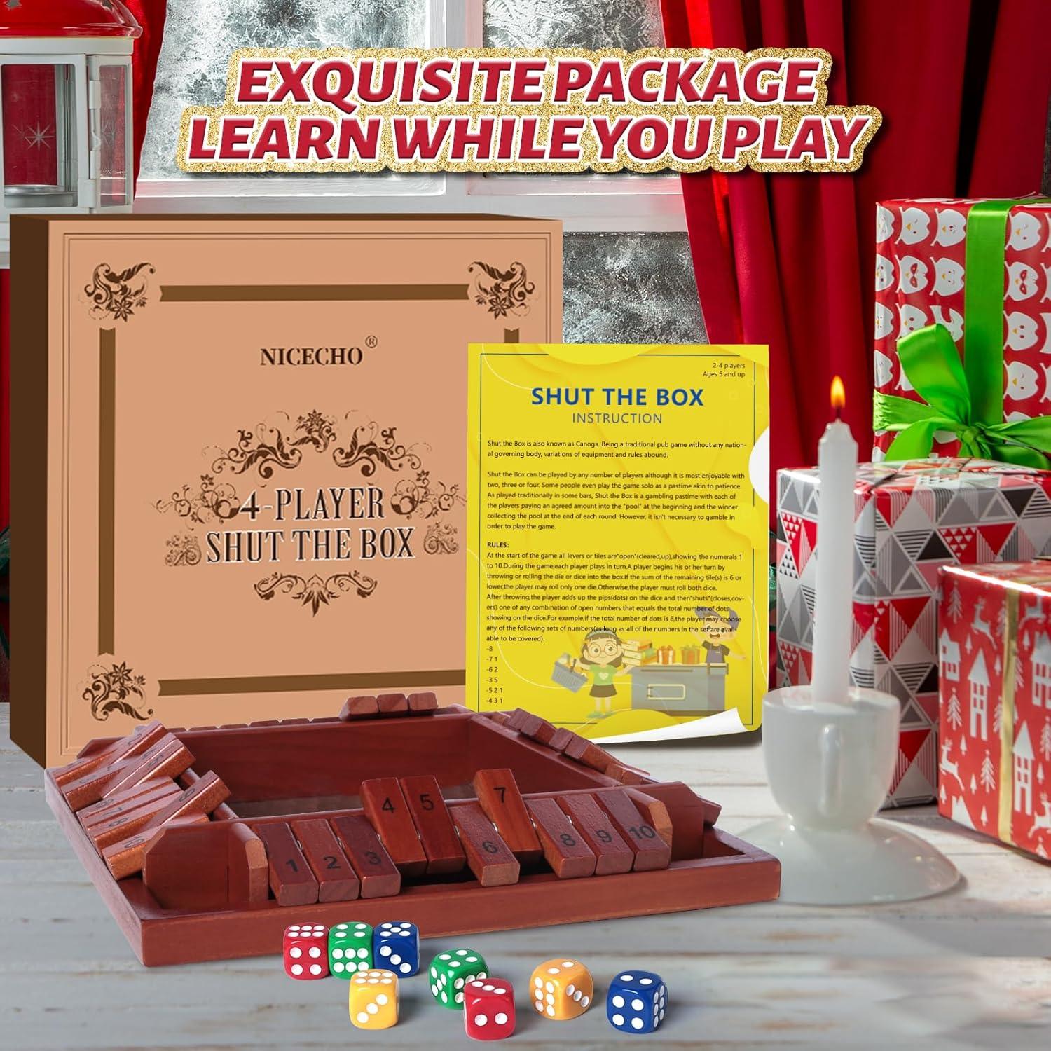 Juego de Mesa Cierra la Caja Nicecho - 8 Dados de Madera