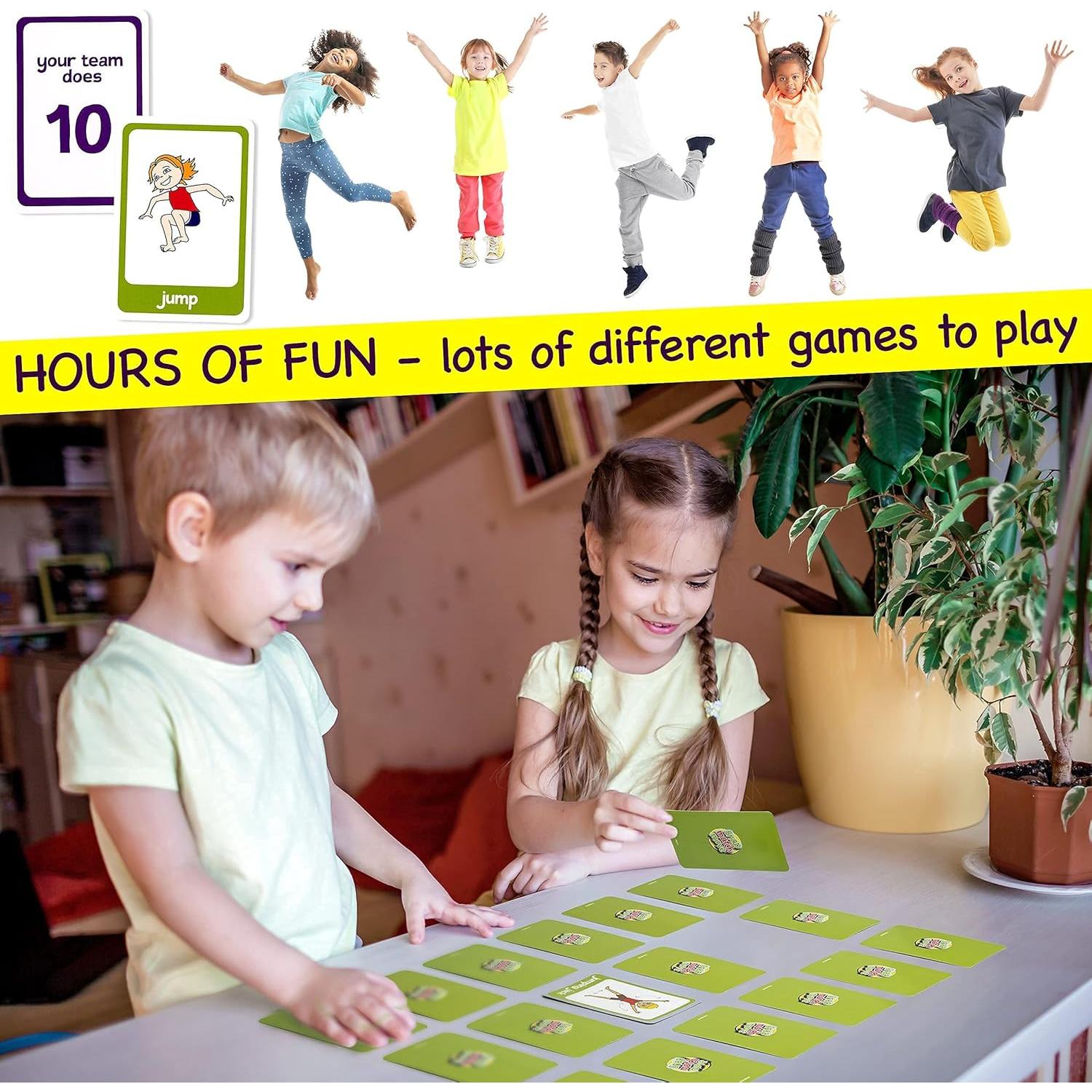 Tarjetas de Ejercicio para Niños Covelico - 40 Movimientos Activos