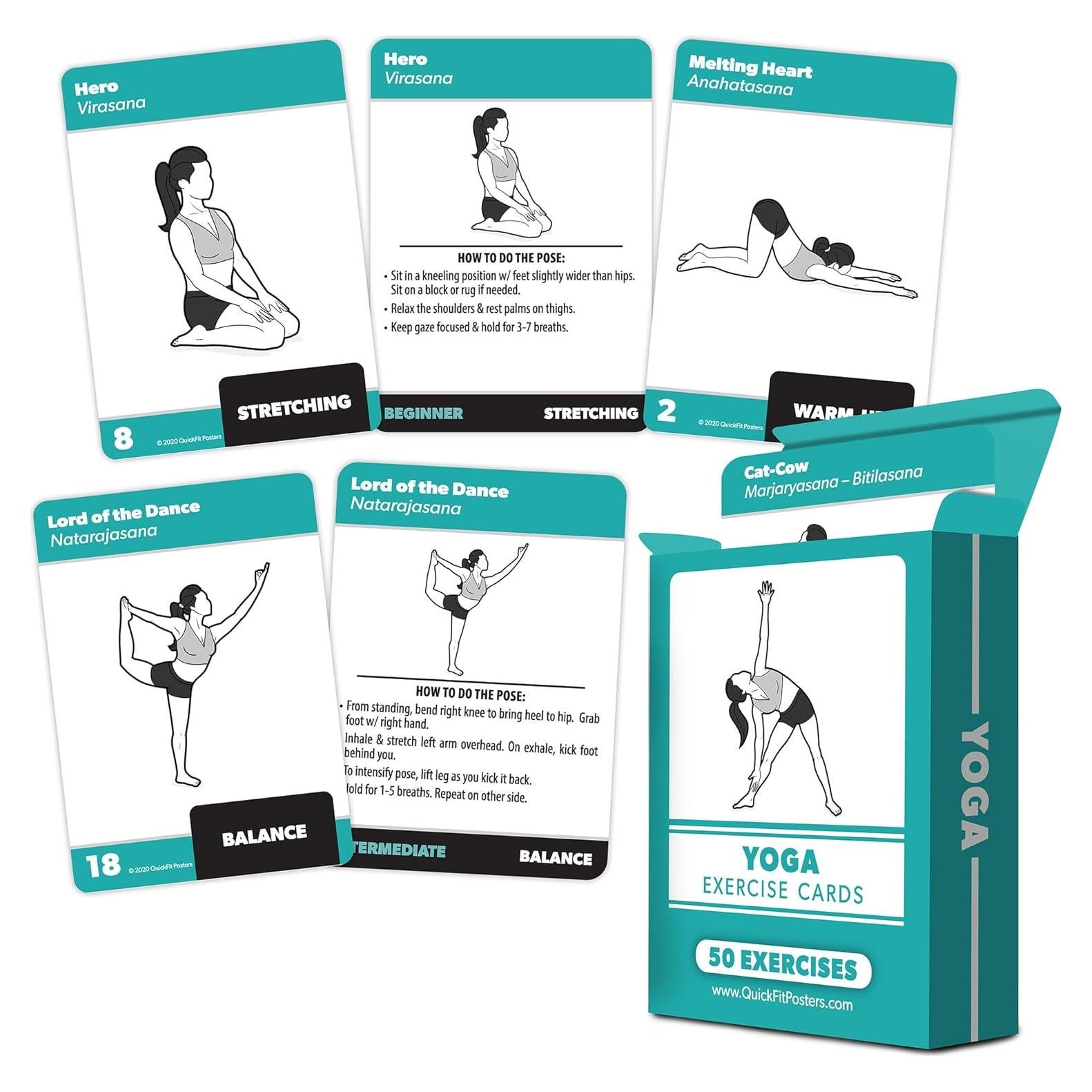 Tarjetas de Ejercicio de Posturas de Yoga Palace Learning - 50 Posiciones