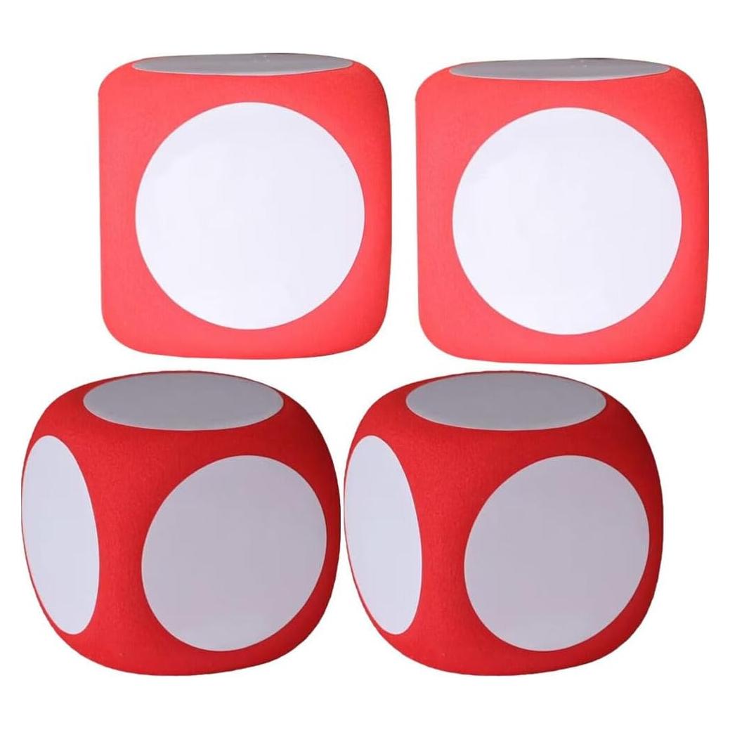 4pcs Giant Foam Dice, Dry Erase Dice Dice Jumbo Dice Big Dice Writable Game Dice Education Playing Game Dice Teaching Prop for Home Classroom
