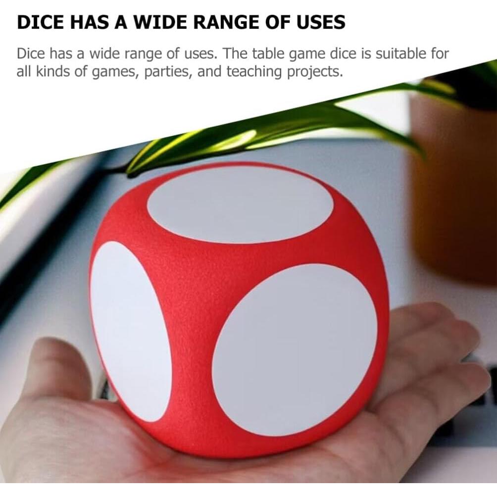 4pcs Giant Foam Dice, Dry Erase Dice Dice Jumbo Dice Big Dice Writable Game Dice Education Playing Game Dice Teaching Prop for Home Classroom