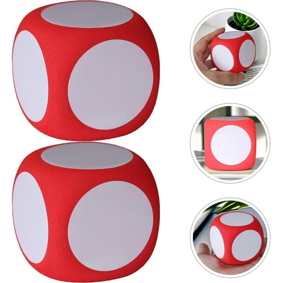 4pcs Giant Foam Dice, Dry Erase Dice Dice Jumbo Dice Big Dice Writable Game Dice Education Playing Game Dice Teaching Prop for Home Classroom